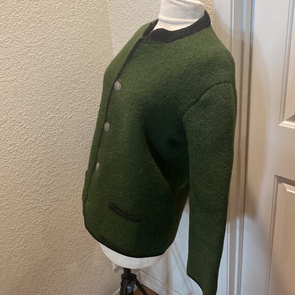 Vintage Men’s European Wool Hunting Jacket Very Thick EUC Sz Lg Green & Black - Picture 3 of 9